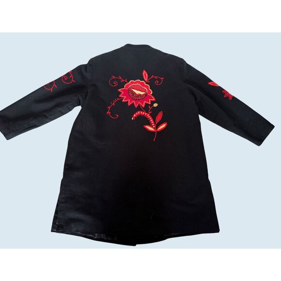 INDIGO MOON Embroidered Wearable Art Jacket Coat Sz 1X - Picture 6 of 8